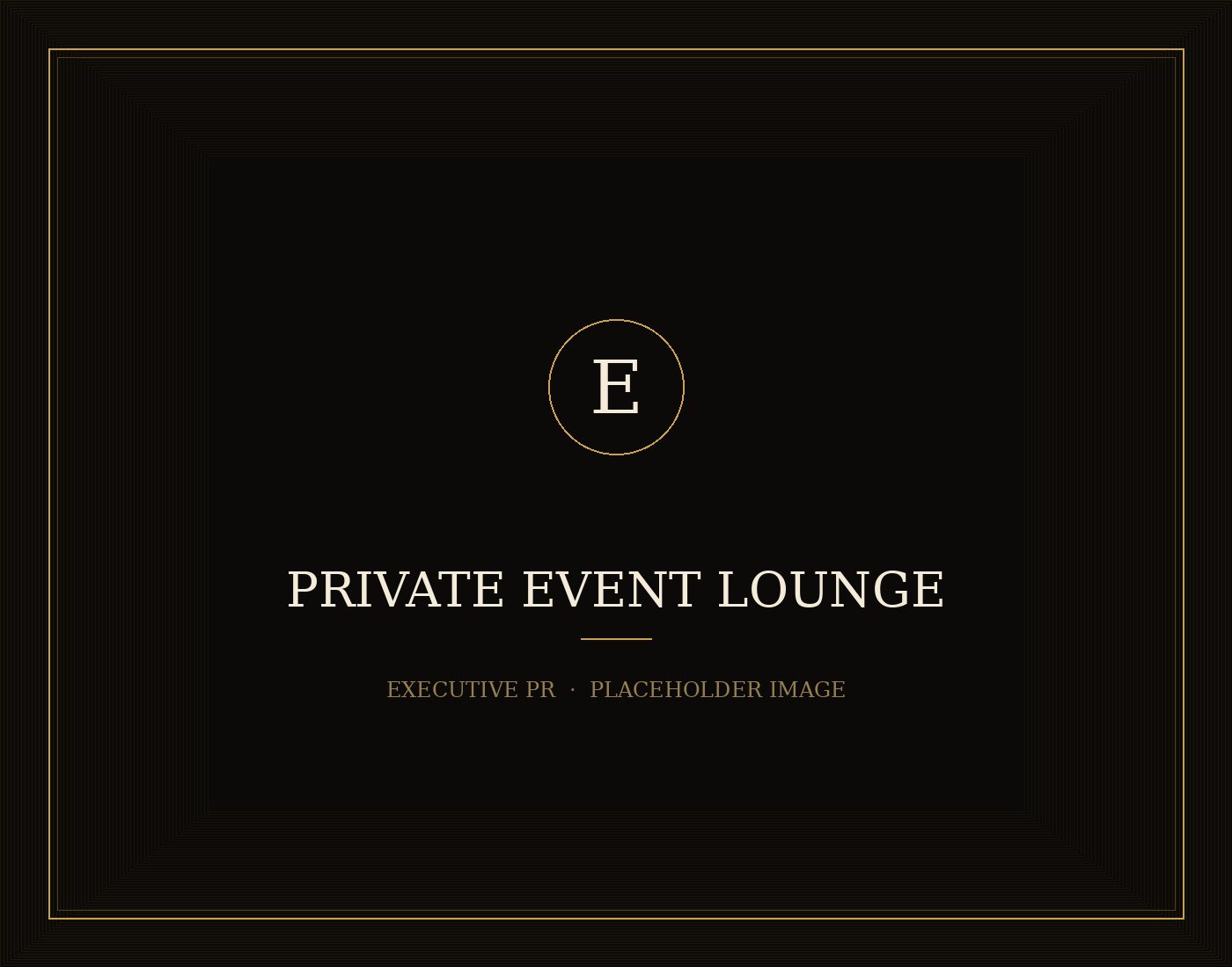 A champagne-lit private lounge arranged for an intimate VIP gathering